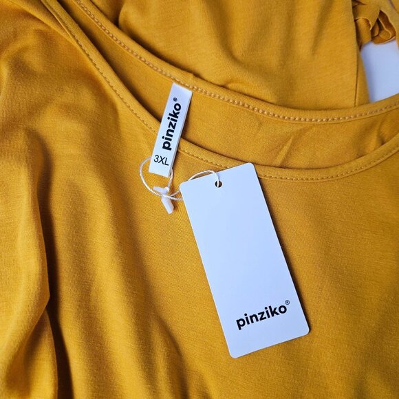 Womens Plus Size 3XL Mustard Yellow Sleeveless Cover Up Dress Fringe Hem Beach - Picture 8 of 9